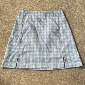Super cute blue and white plaid skirt!